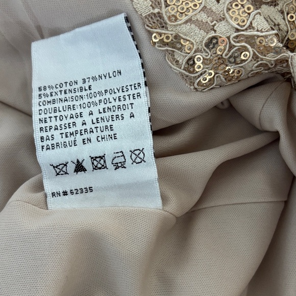 Betsy & Adam Gold Floral Lace Dress - Picture 9 of 15